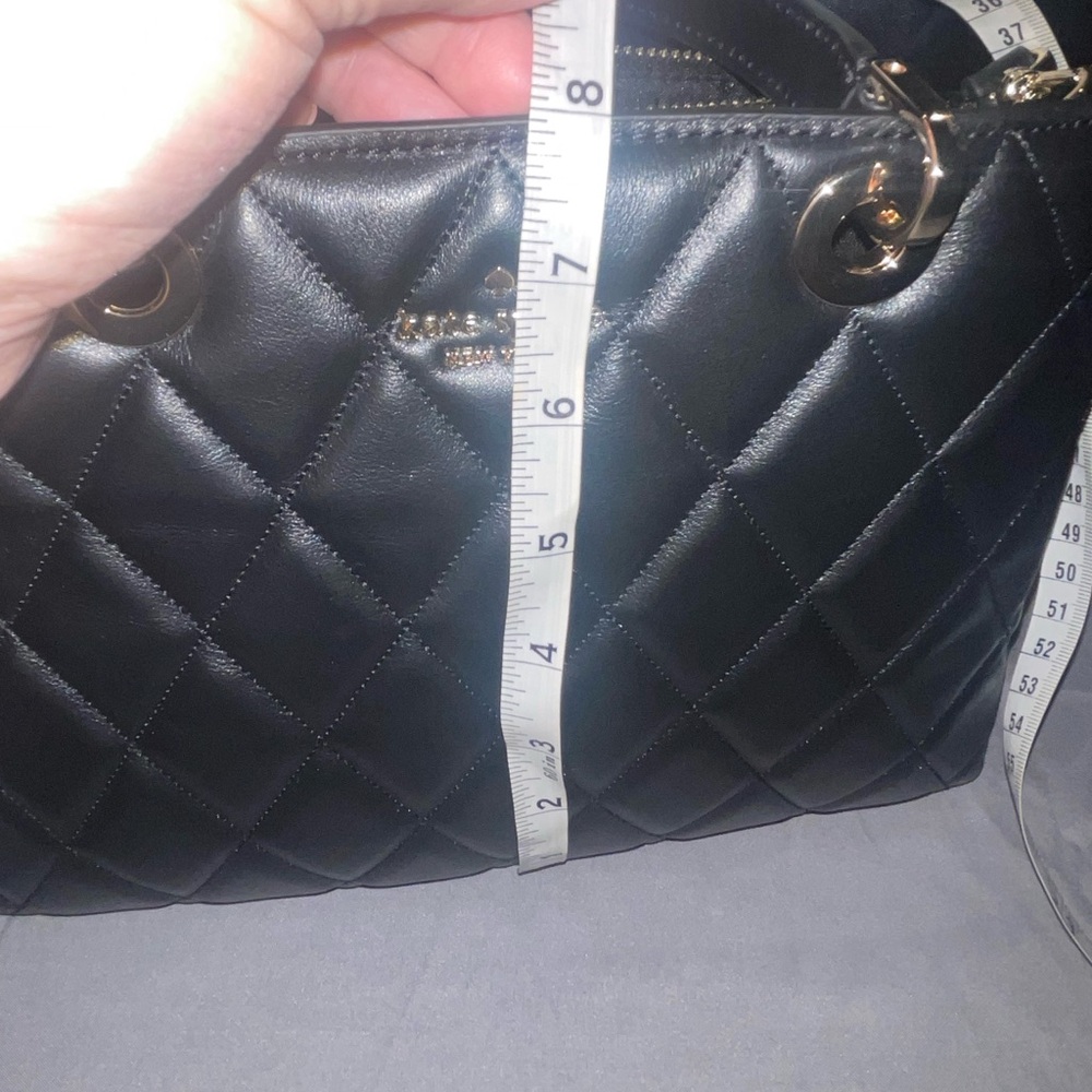 NWT Kate Spade Black Quilted Women's Bag adjustable strap multiple pockets - Picture 5 of 11